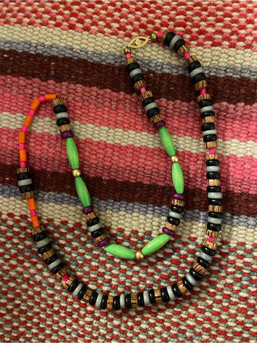 Nazar Snake Colorful Green Accent Beaded Women's Necklace